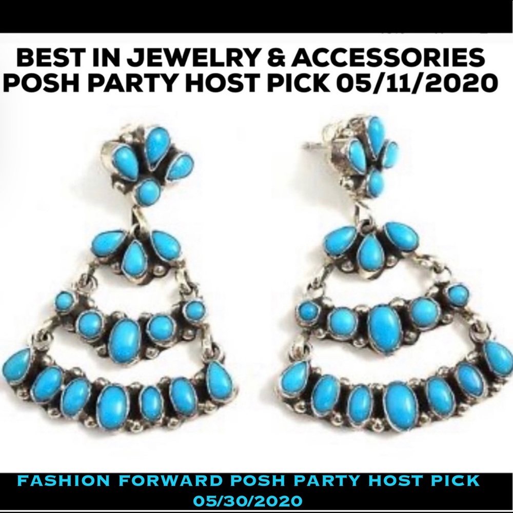 2XHP💕Navajo Emma Lincoln Turquoise .925 Earrings